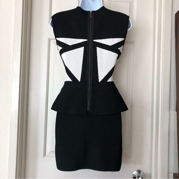 BCBG MaxAzria Caprice Geometric Peplum Jacquard Dress - Picture 7 of 16